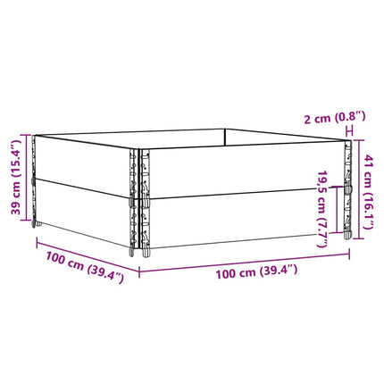 Paretali per Pallet 2pz Grigi 100x100cm Legno Massello di Pino
