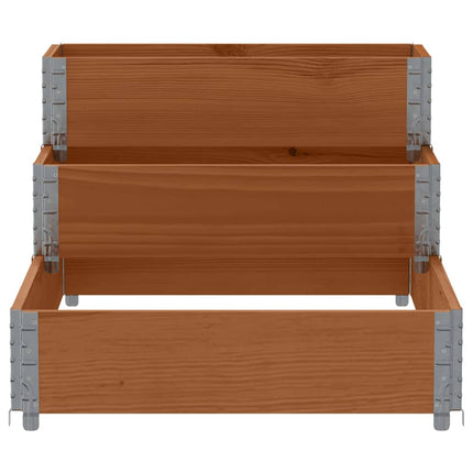 Fioriera Rialzata a 3 Livelli Marrone 120x80 cm Legno di Pino