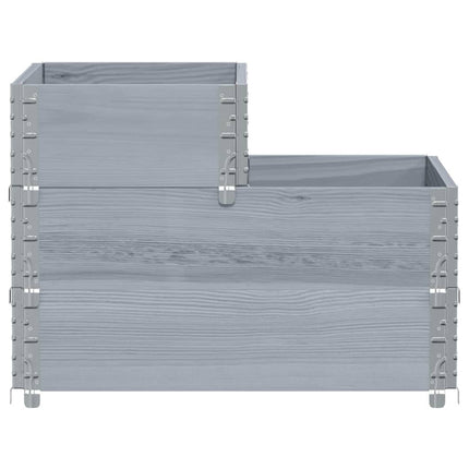 Fioriera Rialzata a 3 Livelli Grigia 120x80 cm Legno di Pino