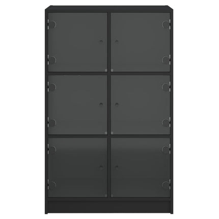 Credenza con Ante Nera 68x37x109 cm in Legno Multistrato