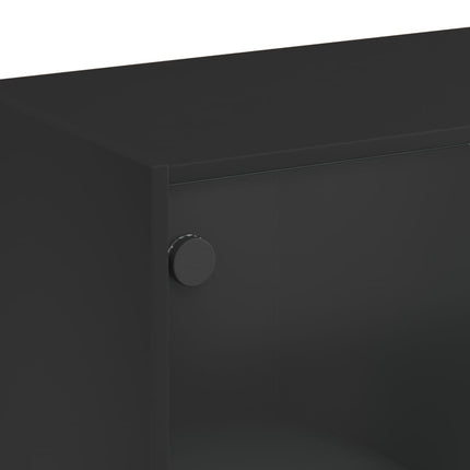 Credenza con Ante Nera 68x37x109 cm in Legno Multistrato