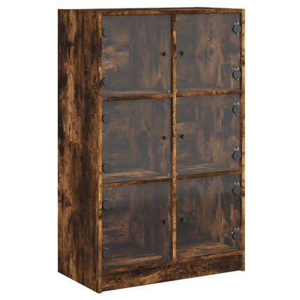 Credenza con Ante Rovere Fumo 68x37x109 cm Legno Multistrato