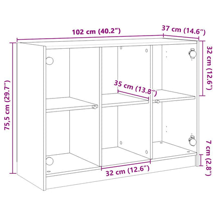 Credenza Bianca 102x37x75,5 cm in Truciolato