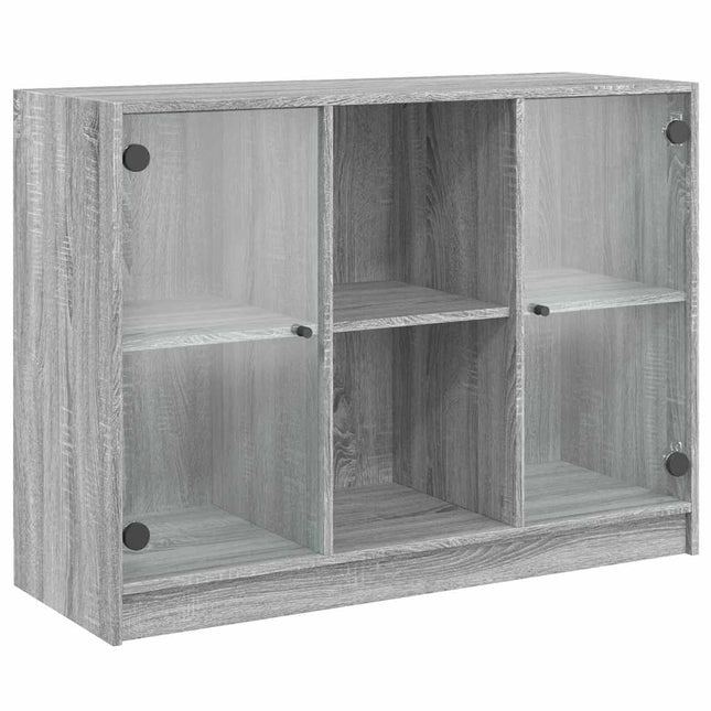 Credenza Grigio Sonoma 102x37x75,5 cm in Legno Multistrato