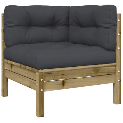 Set Divani Giardino 12 pz con Cuscini Legno Impregnato di Pino