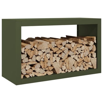 Rastrelliera per Legna da Ardere Verde 100x40x60 cm in Acciaio