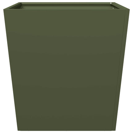 Fioriere da Giardino 2 pz Verde Oliva 50x50x50 cm in Acciaio