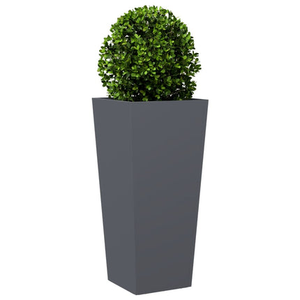 Fioriera da Giardino Antracite 35x35x75 cm in Acciaio