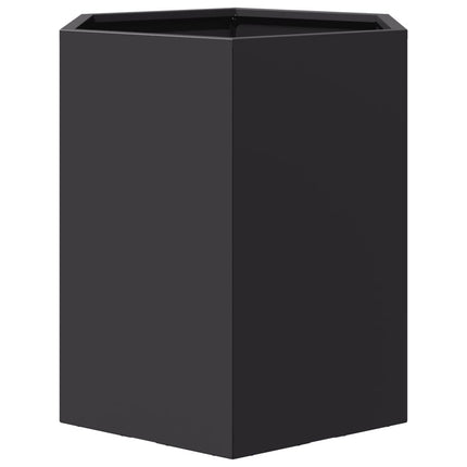Fioriere da Giardino 2 pz Esagono Nero 46x40x45 cm Acciaio
