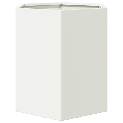 Fioriere da Giardino 2 pz Esagono Bianco 46x40x45 cm Acciaio