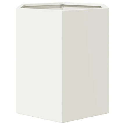 Fioriere da Giardino 2 pz Esagono Bianco 46x40x45 cm Acciaio