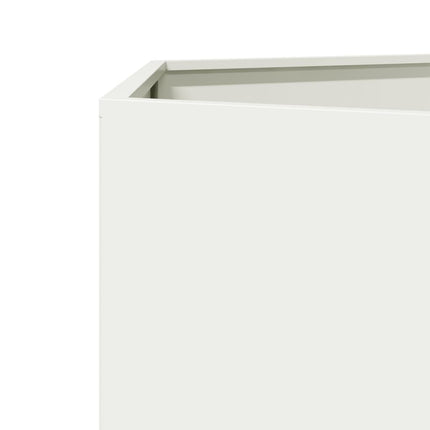 Fioriere da Giardino 2 pz Esagono Bianco 46x40x45 cm Acciaio