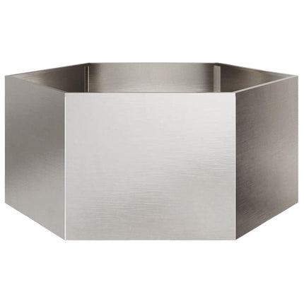 Fioriera da Giardino Esagono 104x90x45 cm in Acciaio Inox