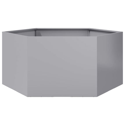Fioriera da Giardino Esagono 104x90x45 cm in Acciaio Zincato