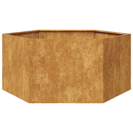 Fioriera da Giardino Esagono 104x90x45 cm in acciaio corten