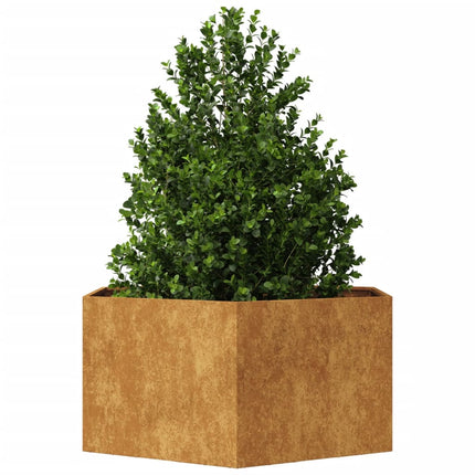 Fioriera da Giardino Esagono 104x90x45 cm in acciaio corten