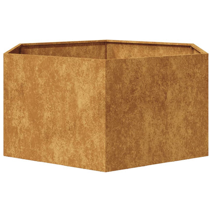 Fioriera da Giardino Esagono 104x90x45 cm in acciaio corten