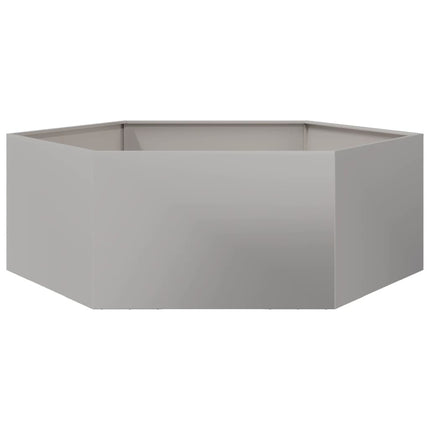 Fioriera da Giardino Esagono 138x120x45 cm in Acciaio Inox