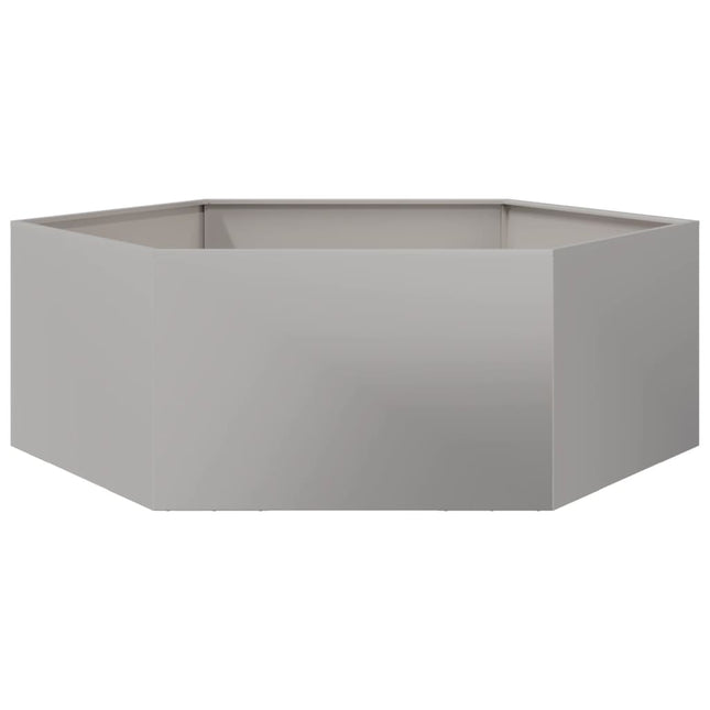 Fioriera da Giardino Esagono 138x120x45 cm in Acciaio Inox