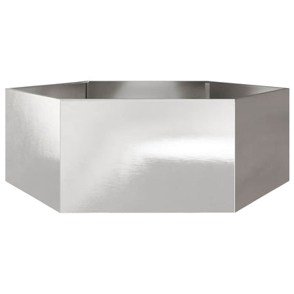 Fioriera da Giardino Esagono 138x120x45 cm in Acciaio Inox