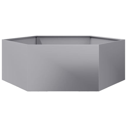 Fioriera da Giardino Esagono 138x120x45 cm in Acciaio Zincato