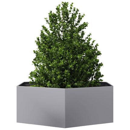 Fioriera da Giardino Esagono 138x120x45 cm in Acciaio Zincato