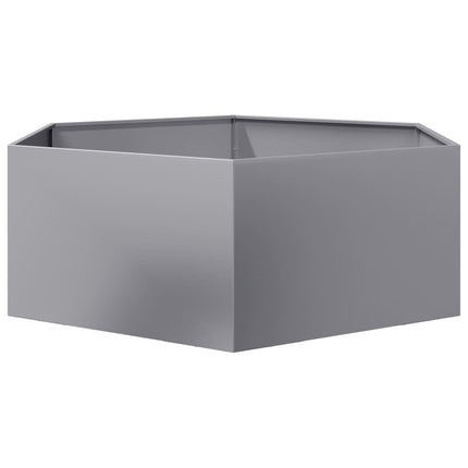 Fioriera da Giardino Esagono 138x120x45 cm in Acciaio Zincato