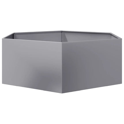 Fioriera da Giardino Esagono 138x120x45 cm in Acciaio Zincato