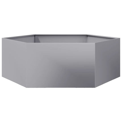 Fioriera da Giardino Esagono 138x120x45 cm in Acciaio Zincato