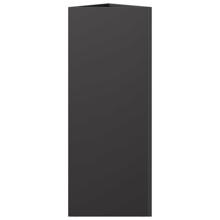 Fioriere da Giardino 2 pz Nere Triangolari 30x26x75 cm Acciaio