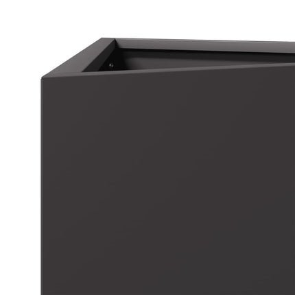 Fioriere da Giardino 2 pz Nere Triangolari 30x26x75 cm Acciaio