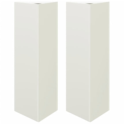 Fioriere 2 pz Bianche Triangolari 30x26x75 cm in Acciaio