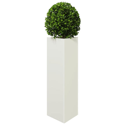 Fioriere 2 pz Bianche Triangolari 30x26x75 cm in Acciaio