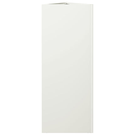 Fioriere 2 pz Bianche Triangolari 30x26x75 cm in Acciaio