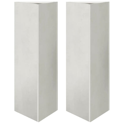 Fioriere da Giardino 2 pz Triangolari 35x35x75 cm Acciaio Inox