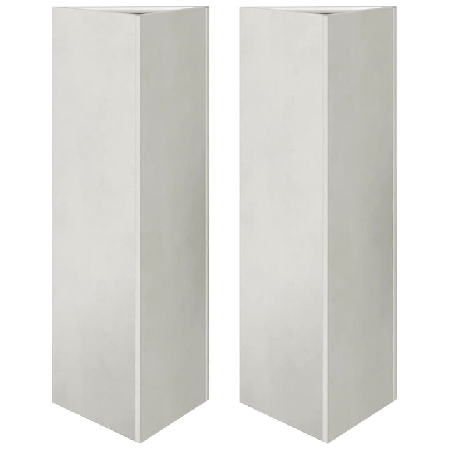 Fioriere da Giardino 2 pz Triangolari 35x35x75 cm Acciaio Inox