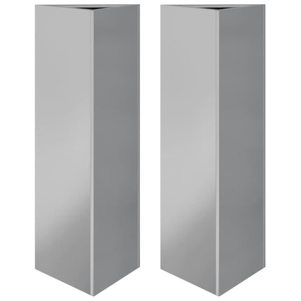 Fioriere 2 pz Triangolari 30x26x75 cm in Acciaio Zincato
