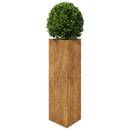 Fioriere da Giardino 2 pz Triangolari 30x26x75cm Acciaio Corten