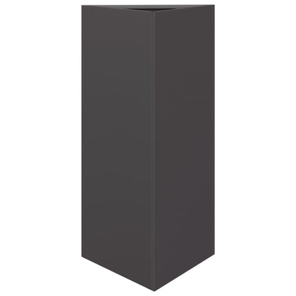 Fioriere da Giardino 2 pz Nere Triangolari 40x34,5x70cm Acciaio
