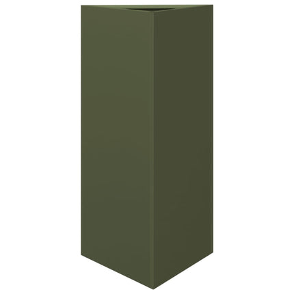 Fioriera Verde Oliva Triangolare 40x34,5x70 cm in Acciaio