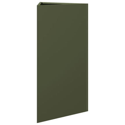 Fioriera Verde Oliva Triangolare 40x34,5x70 cm in Acciaio