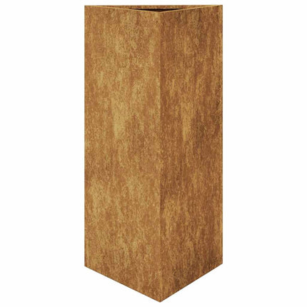 Fioriera da Giardino Triangolare 40x40x75 cm in Acciaio Corten