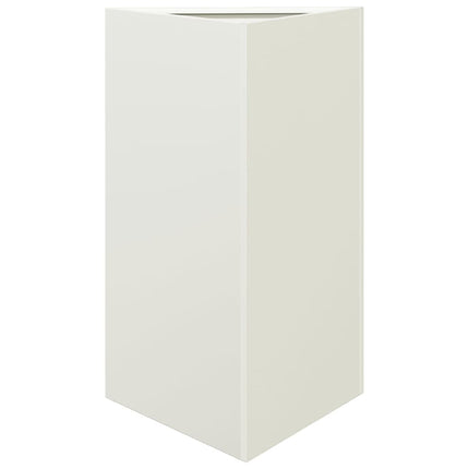 Fioriera da Giardino Bianca Triangolare 50x43x75 cm in Acciaio