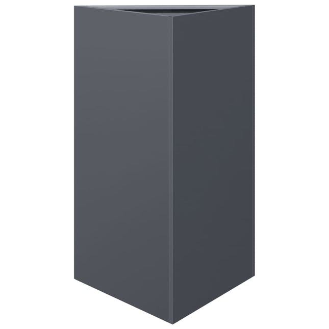 Fioriera da Giardino Antracite Triangolare 50x43x75 cm Acciaio
