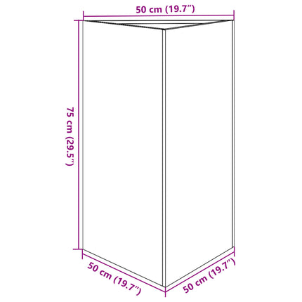 Fioriera da Giardino Antracite Triangolare 50x43x75 cm Acciaio