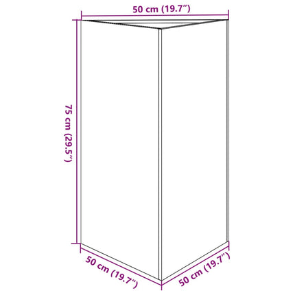 Fioriera da Giardino Verde Oliva Triangolare 50x43x75cm Acciaio
