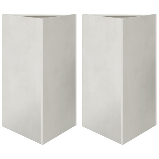 Fioriere da Giardino 2 pz Triangolari 50x43x75 cm Acciaio Inox