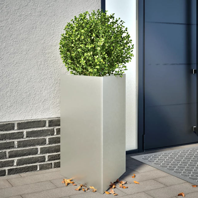 Fioriere da Giardino 2 pz Triangolari 50x43x75 cm Acciaio Inox
