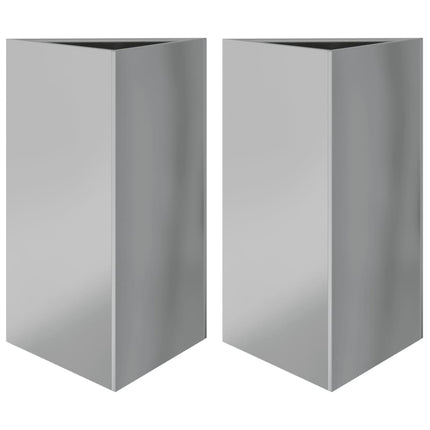 Fioriere 2 pz Triangolari 50x43x75 cm in Acciaio Zincato