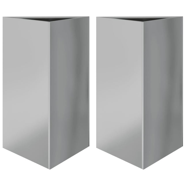 Fioriere 2 pz Triangolari 50x43x75 cm in Acciaio Zincato